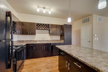 Large Kitchen With Island & Premiere Lighting